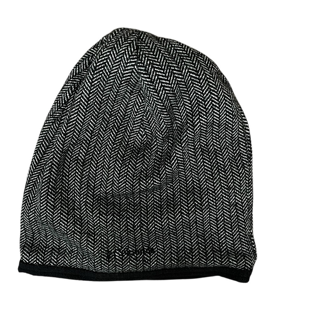 Columbia Black Gray Beanie Women’s One Size 100% Polyester Fleece Lined - Picture 2 of 5